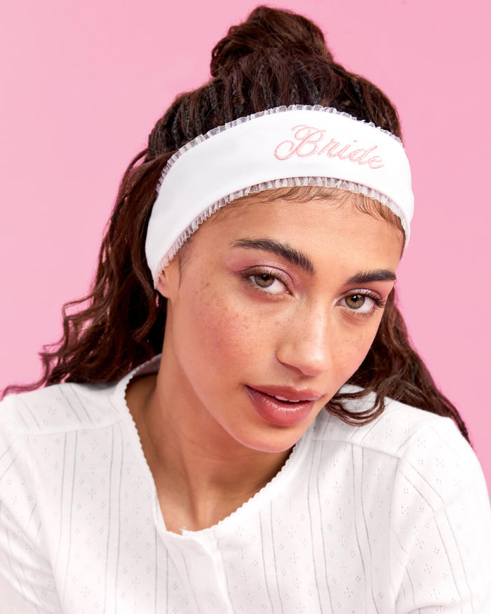 Bride Spa Headband - embroidered headband