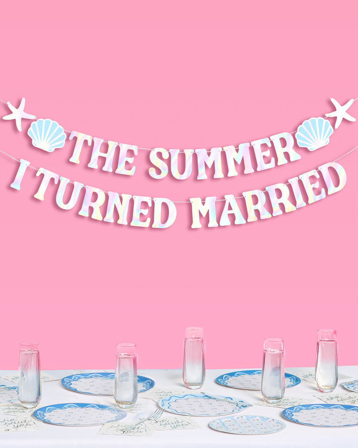 Summer I Turned Married Banner - iridescent banner