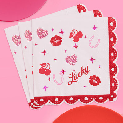 Lucky in Love Napkins - 25 paper napkins
