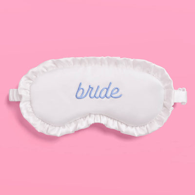 Something Blue Sleep Mask - embroidered white satin