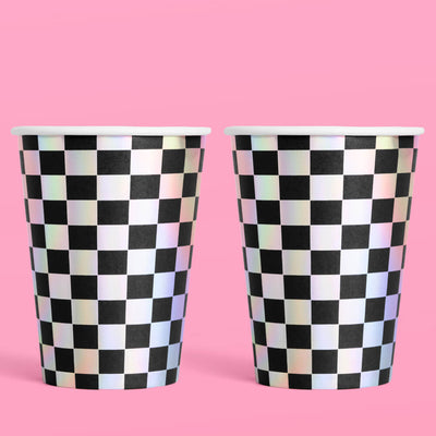 Checked Out Cups - 50 iridescent 12oz cups