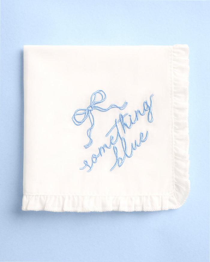 Something Blue Hanky - embroidered handkerchief