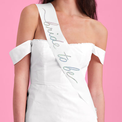 Bridal Bliss Sash - white satin sash