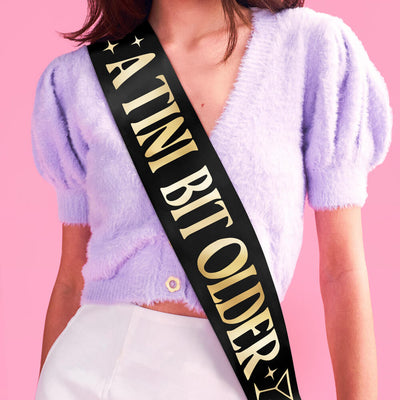 Tini Bit Older Sash - black satin sash