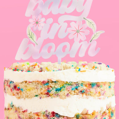 Baby in Bloom Topper - iridescent cake topper