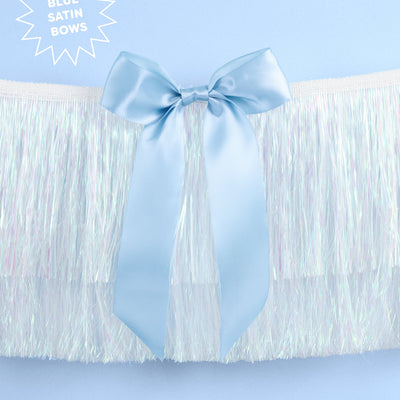 Something Blue Fringe - layered fringe + satin bows