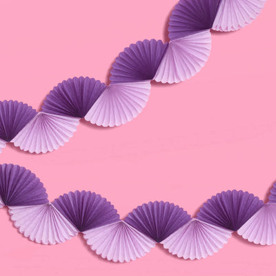 Purple Garland - paper fan banner