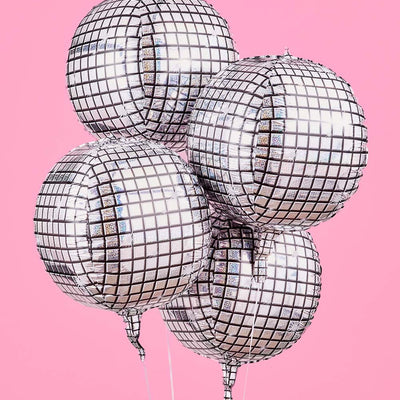 It's Disco, Baby! Balloons - 4 disco ball balloons