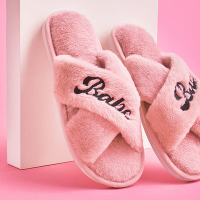 Classic Babe Slippers - pink fur slippers