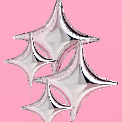 Sparkle Balloon - 6 pc silver foil set