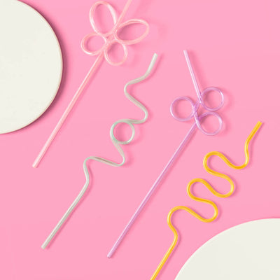 Pastel Party Straws - 16 reusable straws