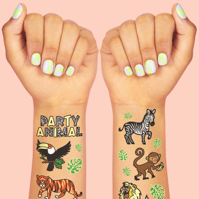 Party Animal Tats - 30 foil temporary tattoos