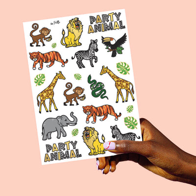 Party Animal Tats - 30 foil temporary tattoos
