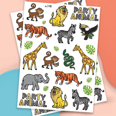 Party Animal Tats - 30 foil temporary tattoos
