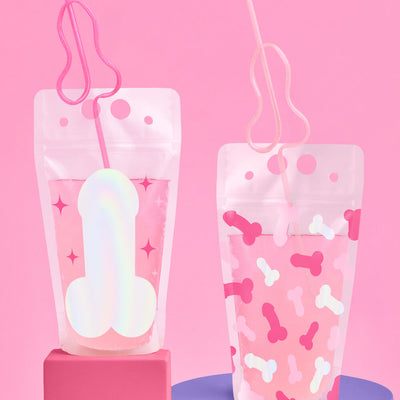 Bling Ring Pen*s Straws - 24 penis straws