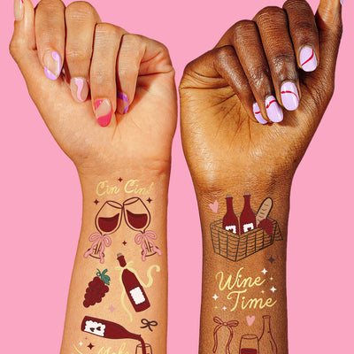 Wine Party Tattoos - 98 temporary tattoos