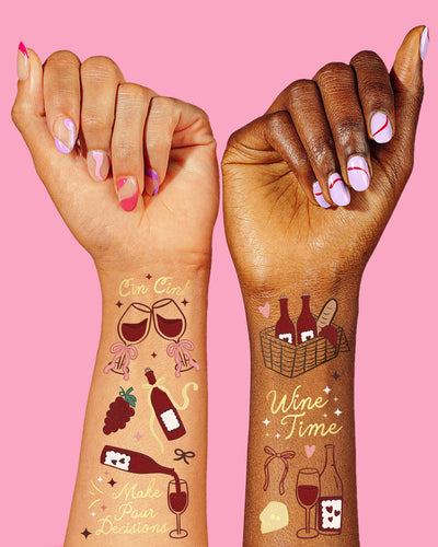 Wine Party Tattoos - 98 temporary tattoos