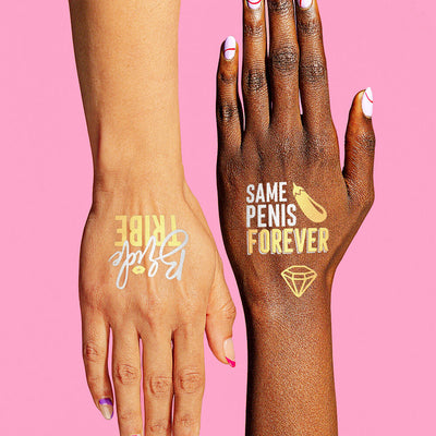 Naughty Tats - 32 foil temporary tattoos