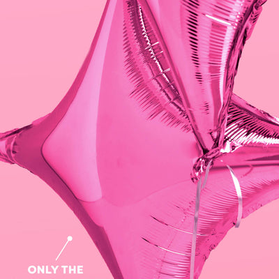 Pink Sparkle Balloon - 6 pc silver foil set