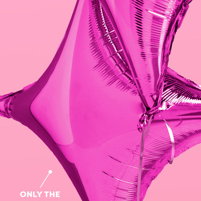 Pink Sparkle Balloon - 6 pc silver foil set