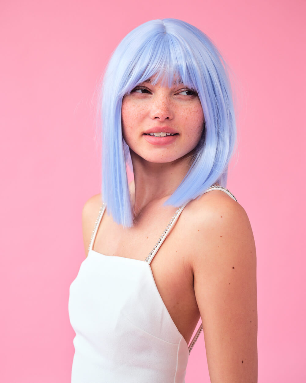 Icy Blue Wig - pastel blue wig