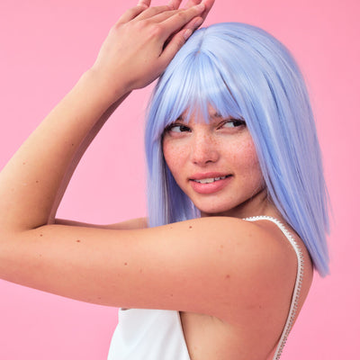 Icy Blue Wig - pastel blue wig