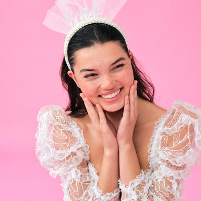 Pearlfect Headband - white bride headband
