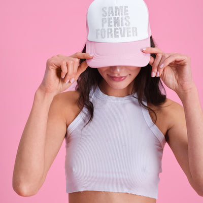 Same Hat Forever - rhinestone trucker hat