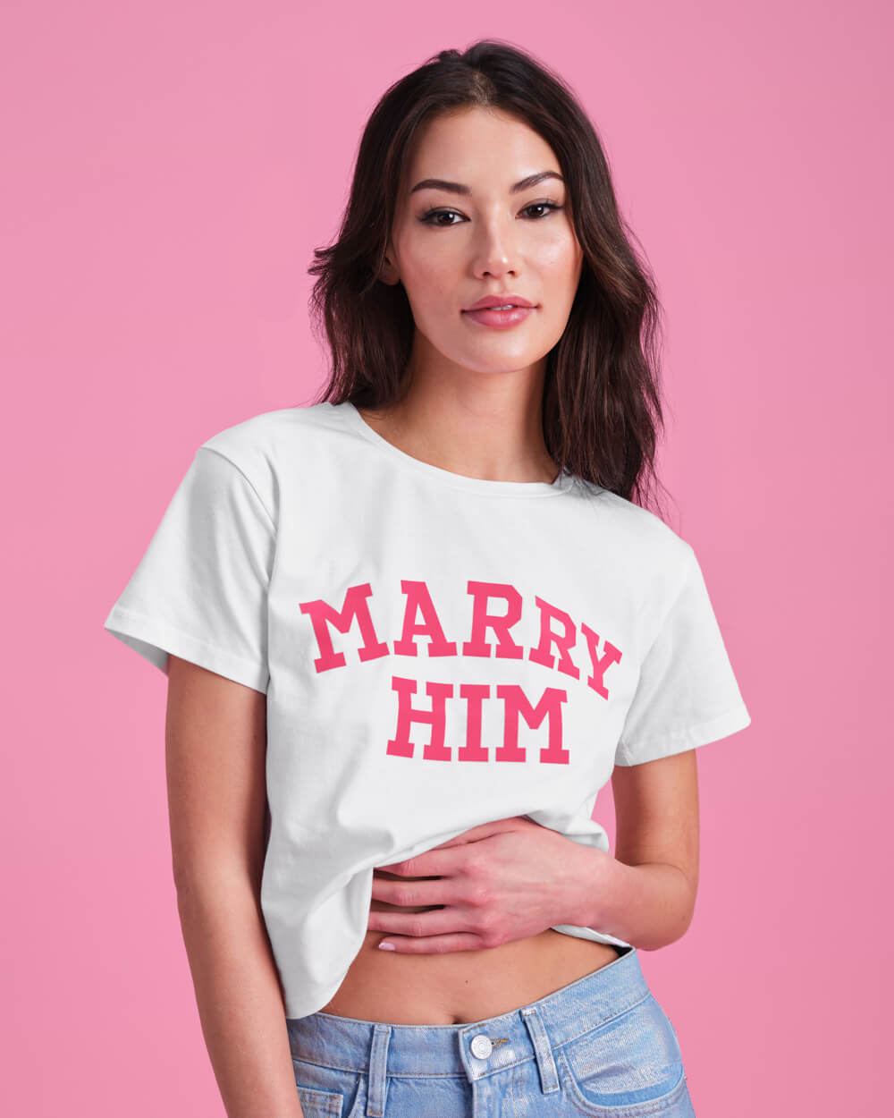 Marry Him Tee - white cotton t-shirt