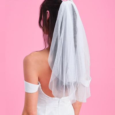 Crystal Bouquet Veil - flower crystal veil