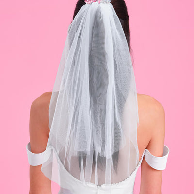 Crystal Bouquet Veil - flower crystal veil