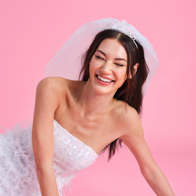 The Penis Tiara + Veil - rhinestone tiara + veil