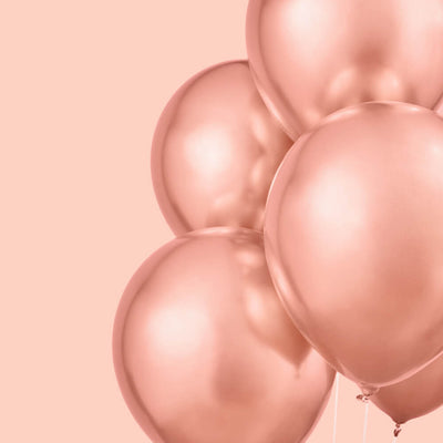 Rose Gold Chrome Pack - 25 metallic balloons