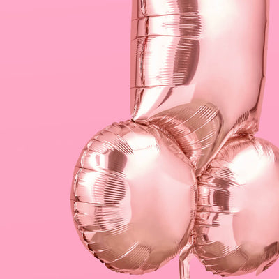XL Penis Balloon - 40" rose gold foil balloon