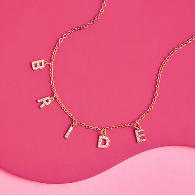 Bling Ring Necklace - bride pave necklace