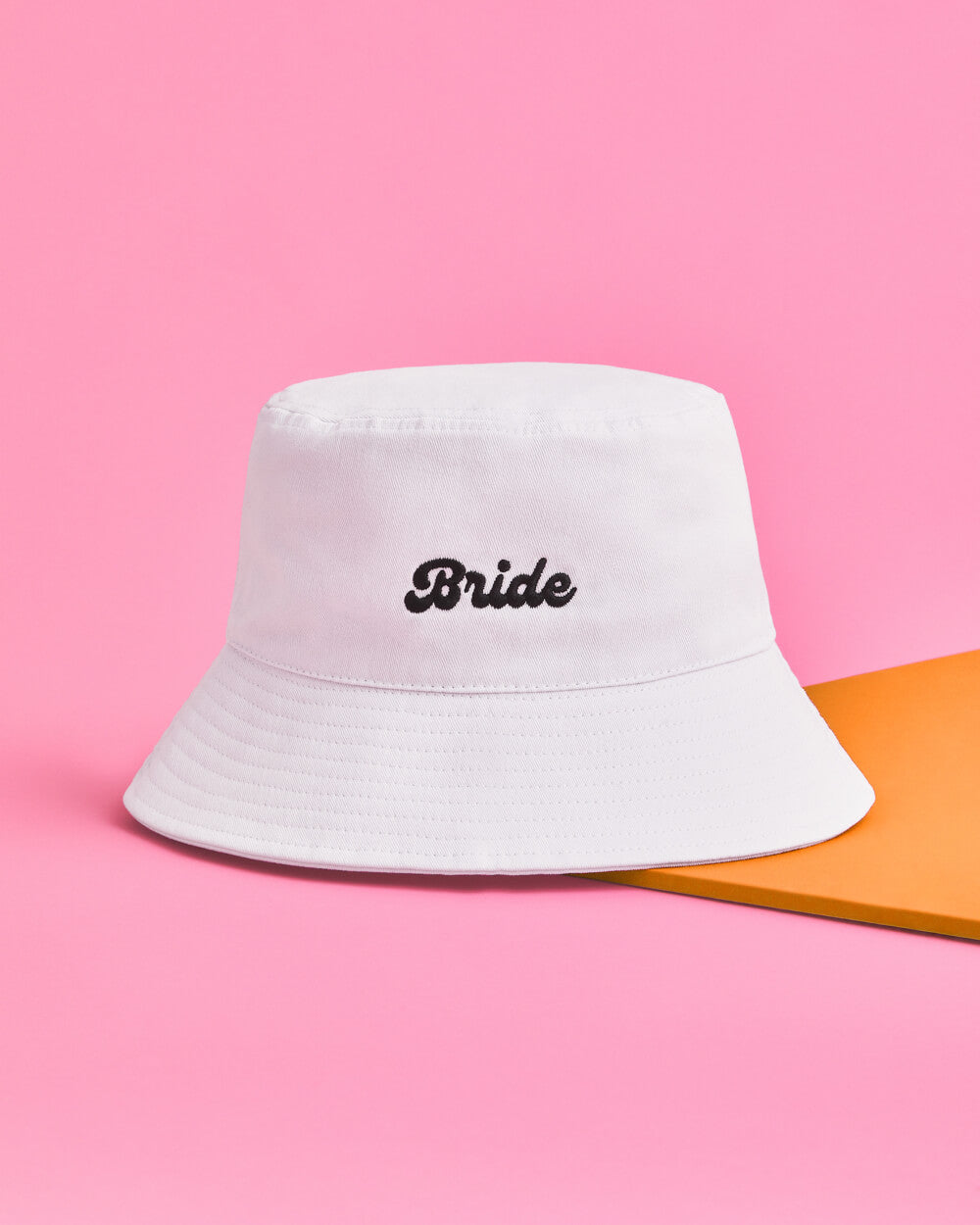 Bride Bucket Hat - embroidered cotton hat