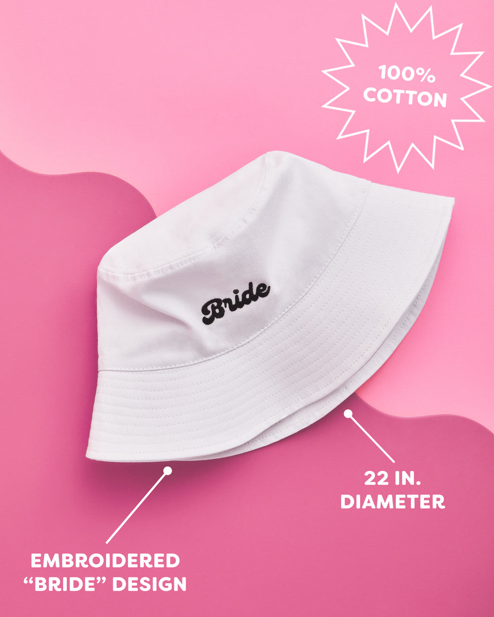 Bride Bucket Hat - embroidered cotton hat | xo, Fetti display picture 3