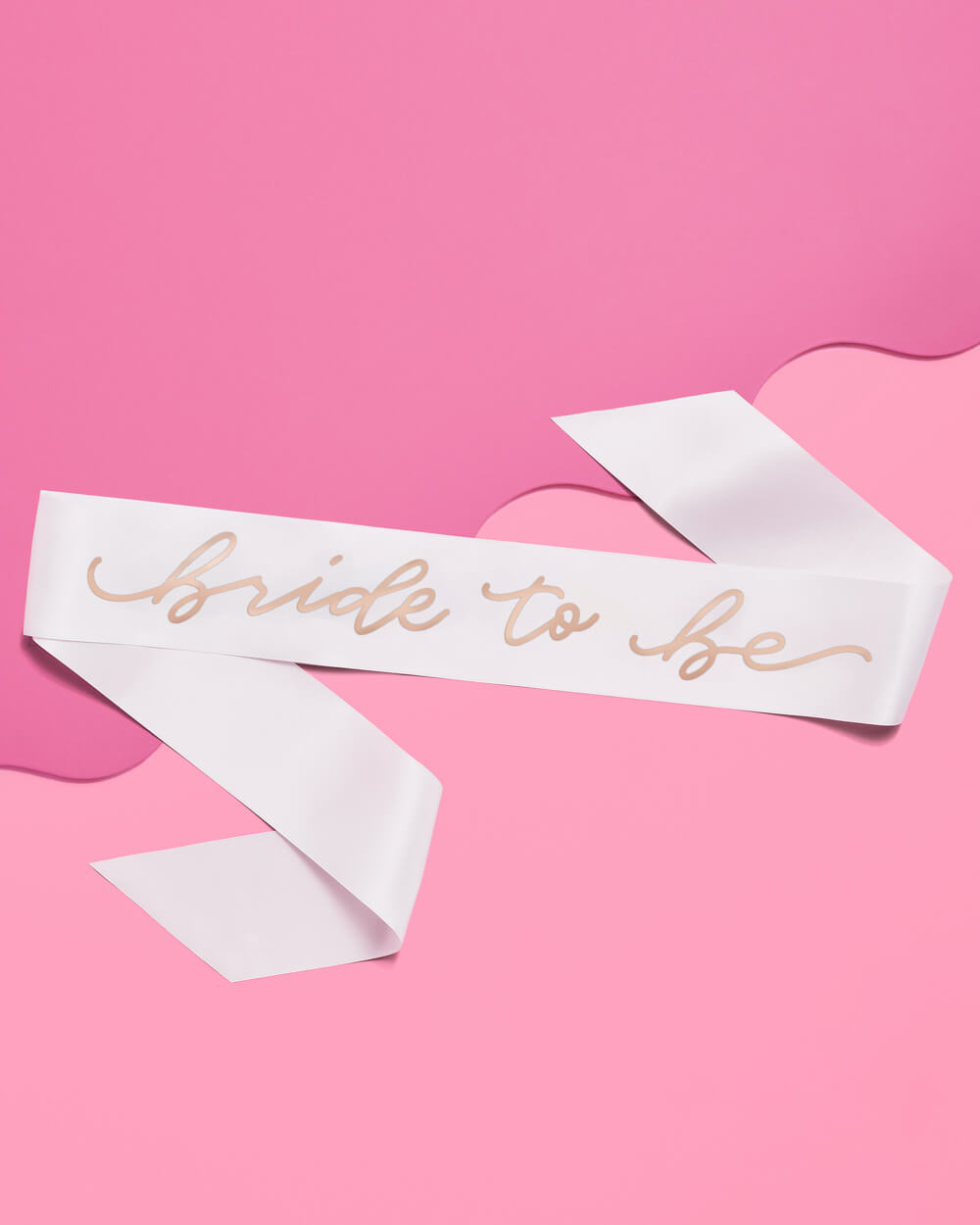 C'est La Vie Sash - white + rose gold sash