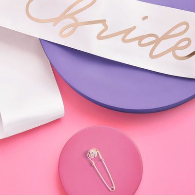 C'est La Vie Sash - white + rose gold sash