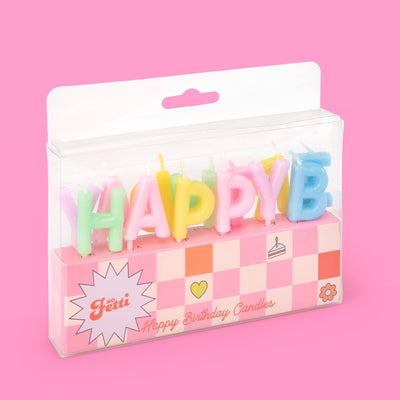 Happy Birthday Candles - 2" pastel wax letters