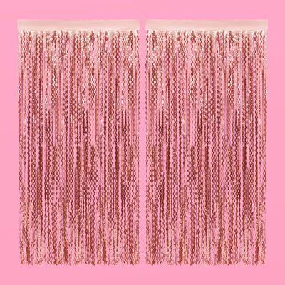 Keep It Wavy Curtain - rose gold foil curtain
