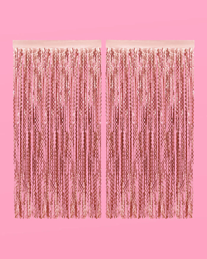 Keep It Wavy Curtain - rose gold foil curtain