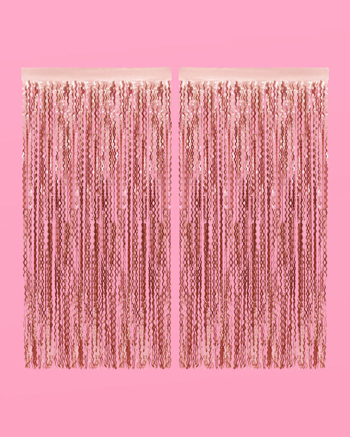 Keep It Wavy Curtain - rose gold foil curtain