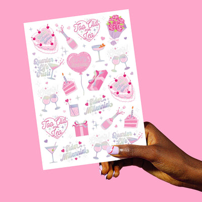 Elder Millennial Tats - 44 foil temporary tattoos