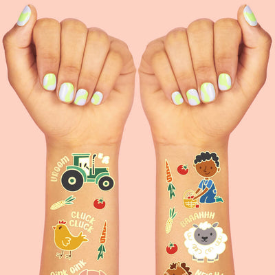 Farm Animal Tattoos - 30 glitter barnyard designs