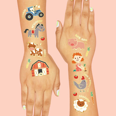 Farm Animal Tattoos - 30 glitter barnyard designs