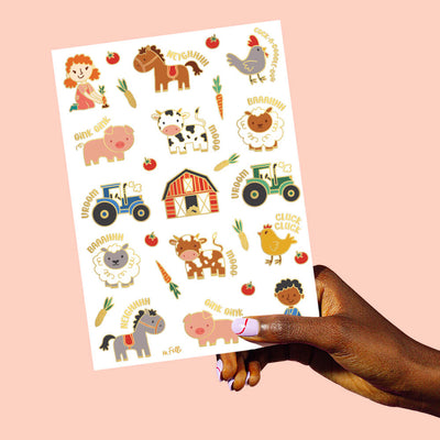 Farm Animal Tattoos - 30 glitter barnyard designs