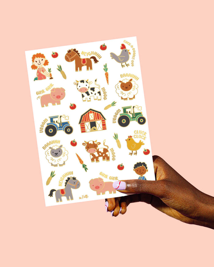 Farm Animal Tattoos - 30 glitter barnyard designs