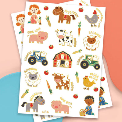 Farm Animal Tattoos - 30 glitter barnyard designs