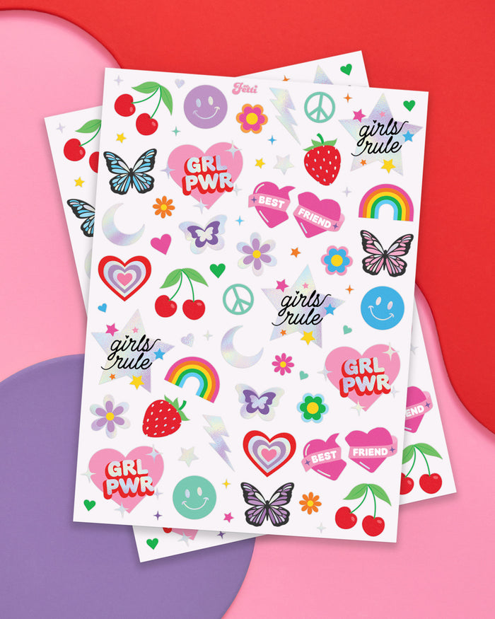 Girl Power Temporary Tattoos - 112 temporary tattoos